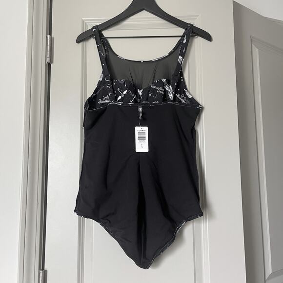 Torrid Harry Potter Swimsuit Spells Flying Keys Alohomora Bathing Suit One Piece - Picture 8 of 14